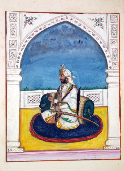 Sirdar Shamshir Singh, dal Regno del Punjab, i suoi Sovrani e Capi, volume I, un volume di 27 studi ad acquerello di un artista indiano non identificato, c.1840 da Indian School