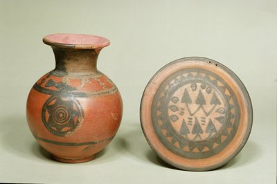 Vaso di terracotta con coperchio, dal Cimitero H a Harappa, Valle dell