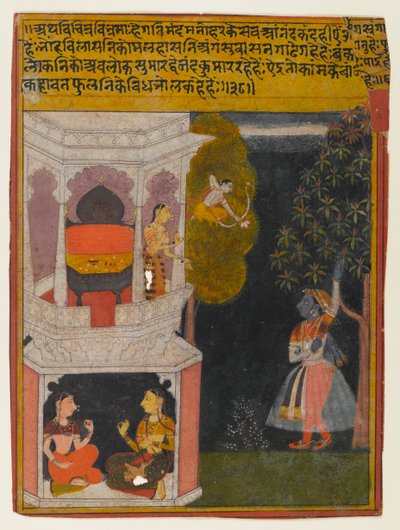 La Nayika confusa, pagina da una serie di Rasikapriya, c.1660-1690 da Indian School