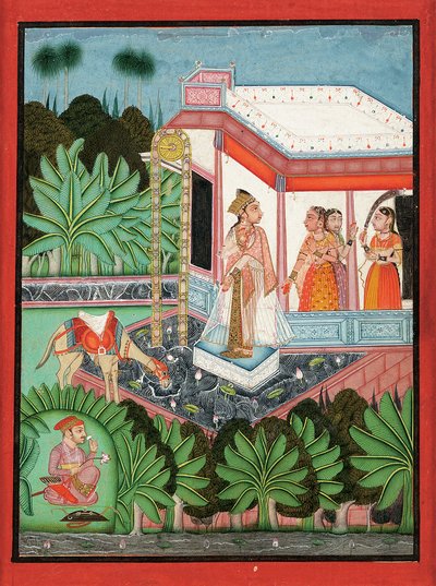 La fuga di Dhola e Maru, Bundi, c.1750 da Indian School
