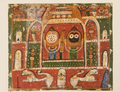 Il trio di Jagannatha nel santuario di Puri da Indian School