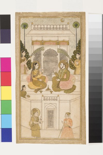 Il Sultano di Golconda, Quli Qutb Shah, Seduto con la Sua Consorte da Indian School