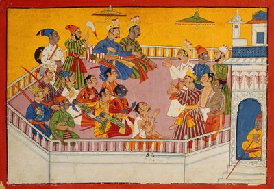 Gli invitati al matrimonio si radunano, c.1700 da Indian School