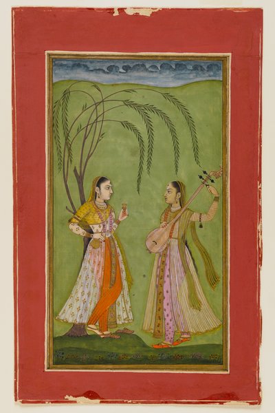 Due signore in un paesaggio, c.1725 da Indian School