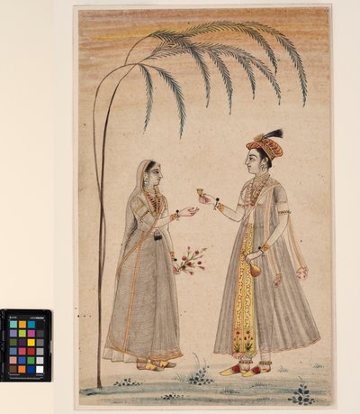 Due donne sotto un albero, c.1750 da Indian School