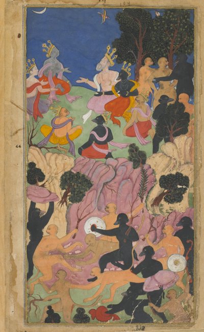 Vol.2 fol.194 Rama conferisce con i capi Vanara sul Monte Suvela da Indian School