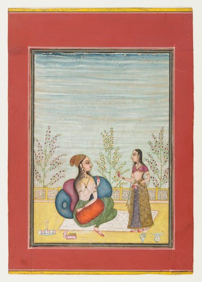 Donna e assistente, c.1700-10 da Indian School