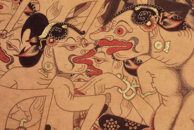 (dettaglio) di un rotolo Wayang Beber da Indonesian Indonesian