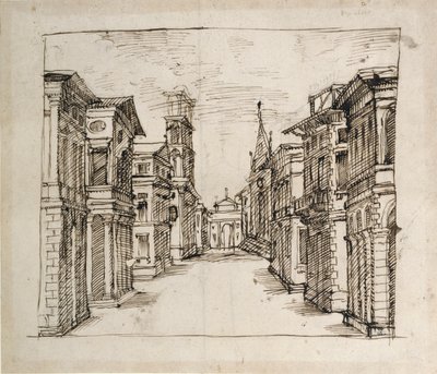 Una strada in prospettiva, c.1617 da Inigo Jones