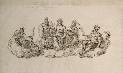Giove con il Senato degli Dei, c.1622 da Inigo Jones
