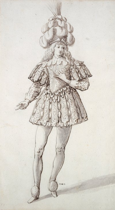 Mascherato con piume e pennacchio da Inigo Jones