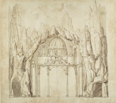Palazzo in una caverna, c.1611 da Inigo Jones