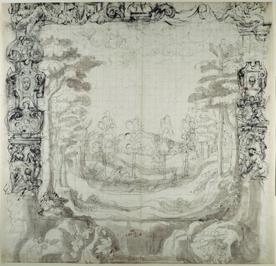 Proscenio e scena di caccia da Inigo Jones