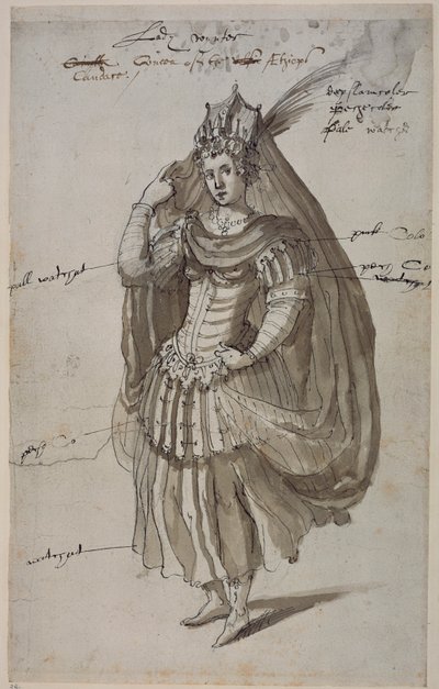 Regina Candace, c.1609 da Inigo Jones