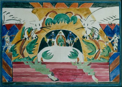 Scenografia per la pièce teatrale Tsar Maksemyan di A. Remizov da Iosiph Solomonovich Shkolnik