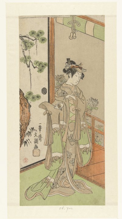 Attore Onoe Tamizo in ruolo femminile da Ippitsusai Bunchō