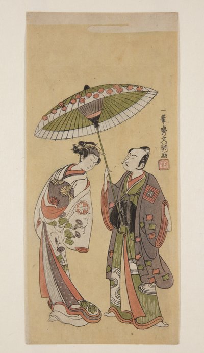 Attori Ichikawa Yaoz? II come Soga no J?r? e Segawa Kikunoj? II come ?iso no Tora (stampa xilografica a colori) da Ippitsusai Bunchō