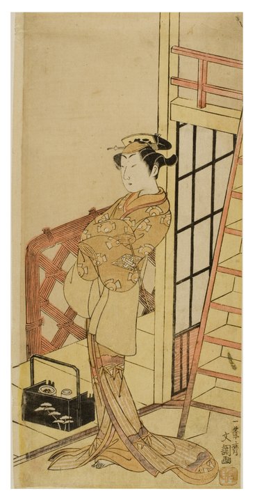 Attore Kabuki in costume da donna (onnagata) da Ippitsusai Bunchō