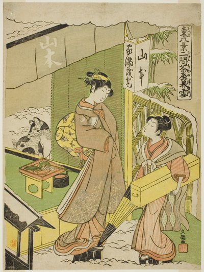 Nikenjaya no Bosetsu, dalla serie "Azuma Hakkei" da Ippitsusai Bunchō