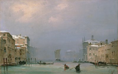 Canale Grande con neve e ghiaccio, 1849 da Ippolito Caffi