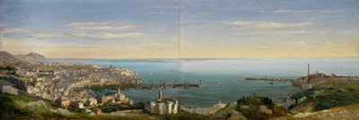 Veduta di Genova con il porto da Ippolito Caffi