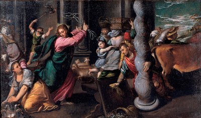 Cristo che scaccia i mercanti dal tempio da Ippolito Scarcella