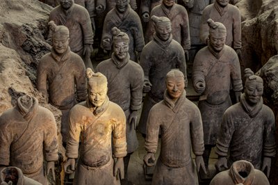 Al Museo dei Guerrieri di Terracotta, scene dei vari guerrieri nell