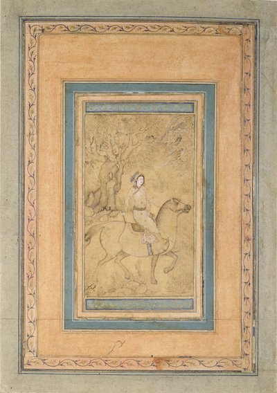 Cavaliere in un paesaggio, metà del XVII secolo da Iranian Master
