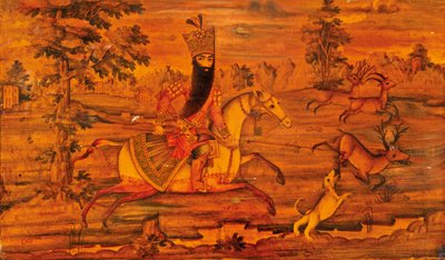 (dettaglio) di un cofanetto Qajar da Iranian School