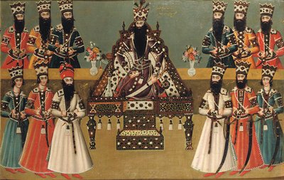 Fath "Ali Shah e i suoi cortigiani immediati, c.1815 da Iranian School