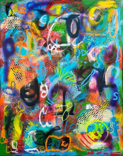 Graffiti astratti dai colori vivaci da Irene Chua