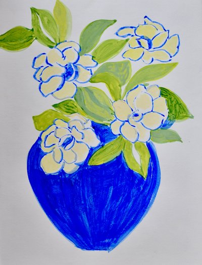 Vaso floreale blu vivace da Iria Fernandez