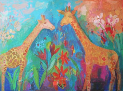 Giraffe della giungla dai colori vivaci da Iria Fernandez