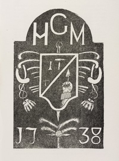 Rubbing di una pietra angolare che raffigura simboli massonici, datata 1738 da Irish School