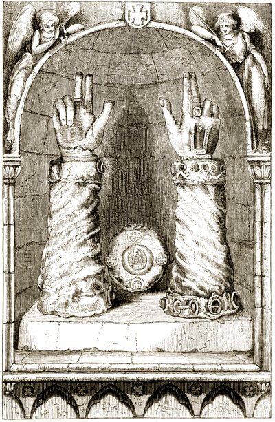 Reliquia della mano di San Patrizio, da The Trias Thaumaturga, o Tre santi miracolosi d