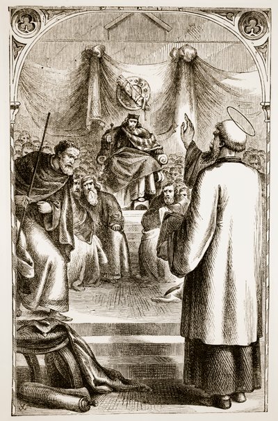 San Patrizio predica a Tara, da The Trias Thaumaturga, o Tre santi miracolosi d
