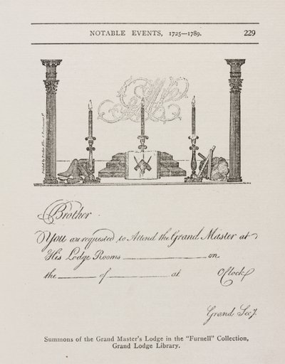 Convocazione della Gran Loggia dei Maestri, metà del 1700 da Irish School