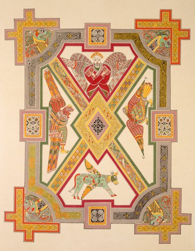 I Quattro Evangelisti, da una copia facsimile del Libro di Kells, pub. da Day & Son da Irish School