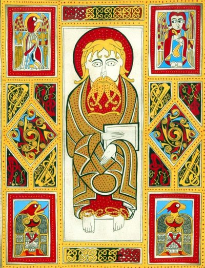 Illustrazione dal Libro di Kells, 800 da Irish School