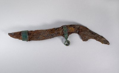 Grande coltello con resti di fodero, probabilmente da Sopron, Ungheria, Età del Ferro da Iron Age
