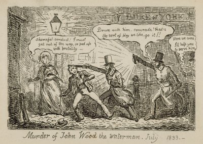 Omicidio di John Wood il barcaiolo, luglio 1833 (incisione) da Isaac (after) Cruikshank