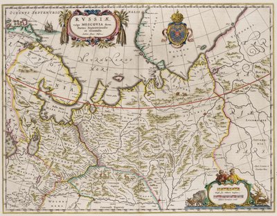 Mappa della Russia Da: Partes Septentrionalis et Orientalis da Isaac Abrahamsz. Massa