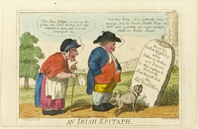 Un epitaffio irlandese da Isaac Cruikshank