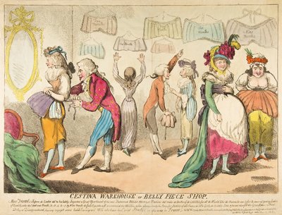 Magazzino Cestina o Negozio di pezzi di pancia da Isaac Cruikshank
