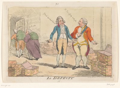 Caricatura della crisi finanziaria francese, 1788 da Isaac Cruikshank