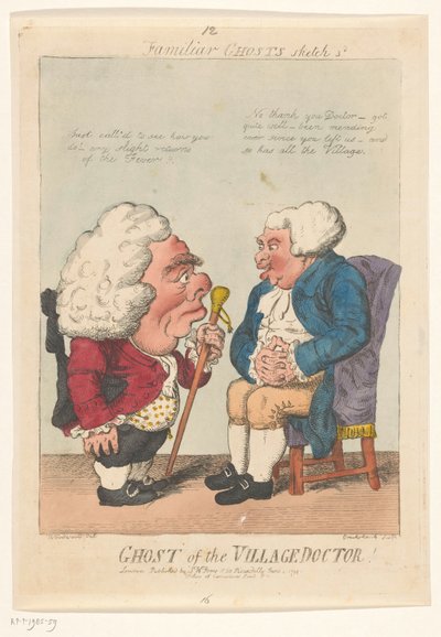 Caricatura del medico del villaggio, 1799 da Isaac Cruikshank