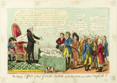 I felici effetti del grande sistema di chiusura dei porti contro gli inglesi!!! da Isaac Cruikshank