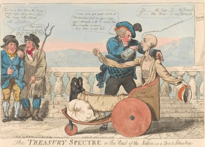 Das Schatzamt-Spektakel oder das Staatsoberhaupt in einer seltsamen Lage da Isaac Cruikshank