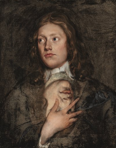 Ritratto di un gentiluomo, busto, con un altro ritratto sotto da Isaac Fuller