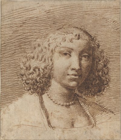 Giovane donna con collana di perle da Isaac Fuller